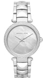 Michael Kors Parker Mother of Pearl Silver Steel Strap Watch for Women - MK6424