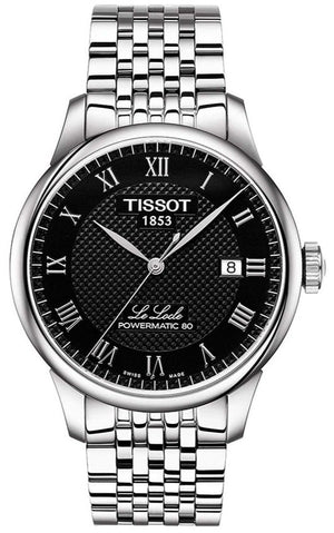 Tissot T Classic Le Locle Powermatic 80 Black Dial Silver Steel Strap Watch For Women - T41.1.483.53
