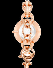 Emporio Armani Retro Quartz Silver Dial Rose Gold Steel Strap Watch For Women - AR1776