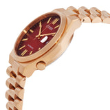 Citizen Tsuyosa Automatic Red Dial Gold Steel Strap Watch For Men - NJ0153-82X