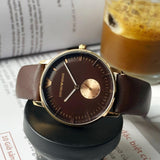 Emporio Armani Classic Brown Dial Brown Leather Strap Watch For Men - AR0383