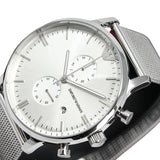 Emporio Armani Classic Chronograph Quartz Silver Dial Silver Mesh Bracelet Watch For Men - AR0390