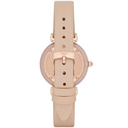 Emporio Armani Gianni T-Bar Quartz Rose Gold Dial Pink Leather Strap Watch For Women - AR11001