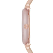 Emporio Armani Gianni T-Bar Quartz Rose Gold Dial Pink Leather Strap Watch For Women - AR11001