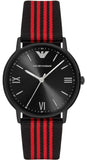 Emporio Armani Kappa Black Dial Two Tone NATO Strap Watch For Men - AR11015