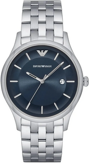 Emporio Armani Lambda Blue Dial Silver Steel Strap Watch for Men - AR11019