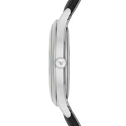 Emporio Armani Lambda Classic Quartz Black Dial Black Leather Strap Watch For Men - AR11020