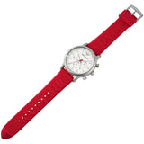 Emporio Armani Luigi Chronograph White Dial Red Rubber Strap Watch For Men - AR11021