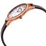 Emporio Armani Aurora Mother of Pearl White Dial Brown Leather Strap Watch For Women - AR11057