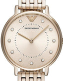 Emporio Armani Dress Quartz Rose Gold Dial Rose Gold Steel Strap Watch For Women - AR11062