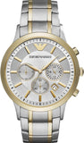 Emporio Armani Renato Chronograph Quartz Silver Dial Two Tone Steel Strap Watch For Men - AR11076