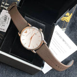 Emporio Armani Kappa Quartz White Dial Brown Leather Strap Watch For Men - AR80006