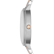 Emporio Armani Silver Sunray Dial Two Tone Steel Strap Watch For Women - AR11113