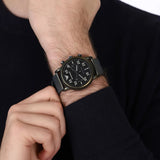 Emporio Armani Luigi Quartz Chronograph Black Dial Green Mesh Bracelet Watch For Men - AR11115