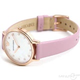 Emporio Armani Kappa Mother Of Pearl White Dial Pink Leather Strap Watch For Women - AR11130