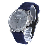 Emporio Armani Aviator Quartz Grey Dial Blue Fabric Strap Watch For Men - AR11144