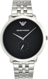 Emporio Armani Classic Quartz Black Dial Silver Steel Strap Watch For Men - AR11161