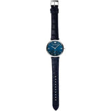 Emporio Armani Gianni T Bar Quartz Blue Dial Blue Leather Strap Watch For Men - AR11300