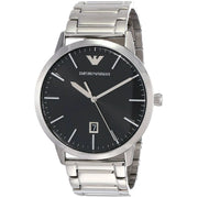 Emporio Armani Ruggero Black Dial Silver Steel Strap Watch for Men - AR11310