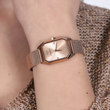 Emporio Armani Joy Quartz Rose Gold Dial Rose Gold Mesh Bracelet Watch For Women - AR11347