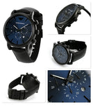 Emporio Armani Luigi Analog Blue Dial Black Leather Strap Watch For Men - AR11351