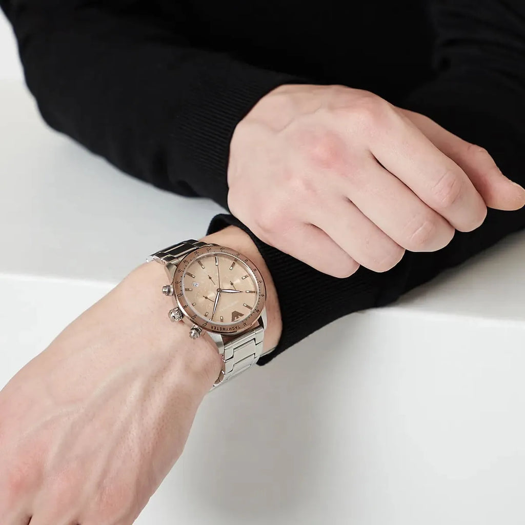 Armani watch mens rose gold hot sale