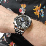Emporio Armani Chronograph Grey Dial Two Tone Steel Strap Watch For Men - AR11391