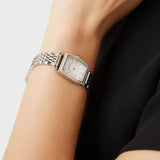 Emporio Armani Gianni T-Bar Quartz White Dial Silver Steel Strap Watch For Women - AR11405