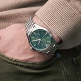 Emporio Armani Chronograph Green Dial Silver Steel Strap Watch For Men - AR11480