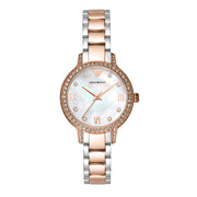 Emporio Armani Cleo Mother of Pearl Dial Two Tone Steel Strap Watch For Women - AR11499