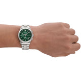 Emporio Armani Chronograph Green Dial Silver Steel Strap Watch For Men - AR11480