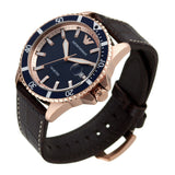 Emporio Armani Pro Planet Three Hand Date Blue Dial Brown Leather Strap Watch For Men - AR11556