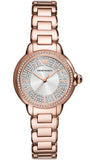 Emporio Armani Mia Three Hand Crystals Silver Dial Rose Gold Steel Strap Watch For Women - AR11633