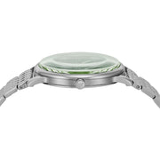 Emporio Armani Minimalist Green Dial Silver Steel Strap Watch for Men - AR11644