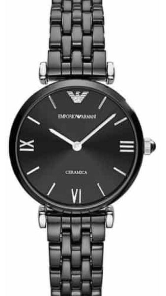Emporio Armani Ceramica Black Dial Black Ceramic Strap Watch  display picture 3
