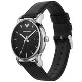 Emporio Armani Classic Quartz Black Dial Black Leather Strap Watch For Men - AR1692