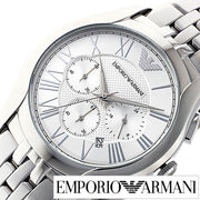 Emporio Armani Velente Chronograph Quartz Silver Dial Silver Steel Strap Watch For Men - AR1702