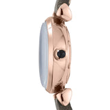 Emporio Armani Gianni T Bar Quartz Gray Dial Gray Leather Strap Watch For Women - AR1727