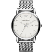 Emporio Armani Luigi White Dial Silver Mesh Strap Watch for Men - AR1812