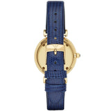 Emporio Armani Gianni T Bar Blue Dial Blue Leather Strap Watch For Women - AR1875