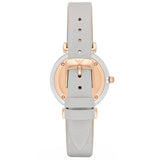 Emporio Armani Gianni T Bar Quartz Mother of Pearl Dial White Leather Strap Watch For Women - AR1965