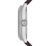 Emporio Armani Dress Quartz White Dial Brown Leather Strap Watch For Men - AR1999