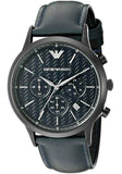 Emporio Armani Renato Chronograph Quartz Blue Dial Blue Leather Strap Watch For Men - AR2481