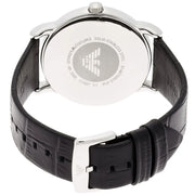 Emporio Armani Luigi Quartz Black Dial Black Leather Strap Watch For Men - AR2500