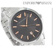 Emporio Armani Renato Quartz Grey Dial Silver Steel Strap Watch For Men - AR2514