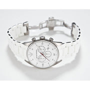Emporio Armani Sport Chronograph White Dial White Silicone Strap Watch For Men - AR5859