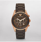 Emporio Armani Sport Chronograph Brown Dial Brown Steel Watch For Men - AR5890