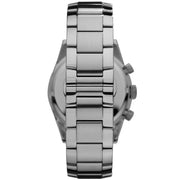 Emporio Armani Tazio Chronograph Black Dial Silver Steel Strap Watch for Men - AR5980