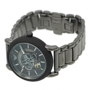 Emporio Armani Meccanico Automatic Black Dial Black Steel Strap Watch For Men - AR60010