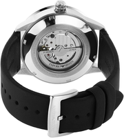 Emporio Armani Renato Chronograph Automatic Black Dial Black Leather Strap Watch For Men - AR60051